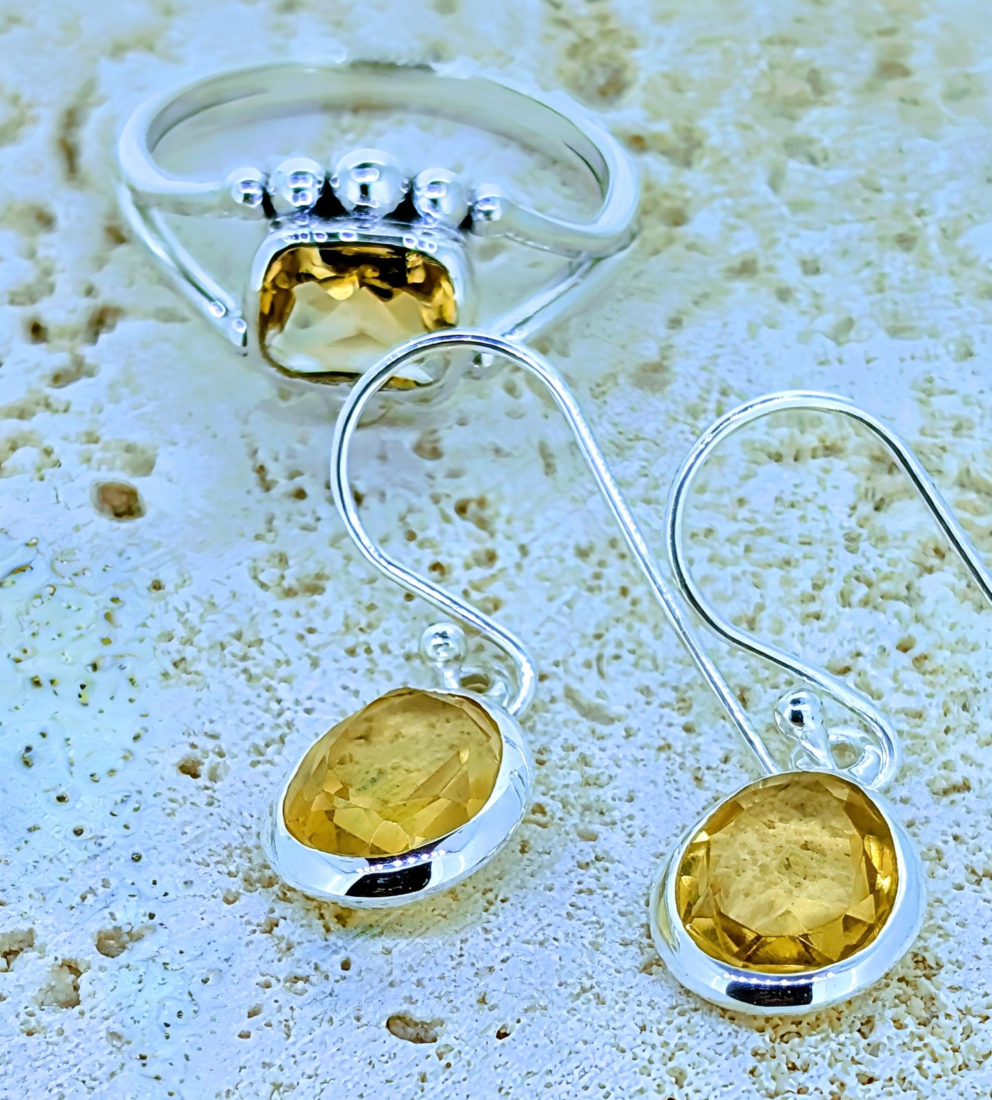 Honey Citrine Sterling Silver Ring