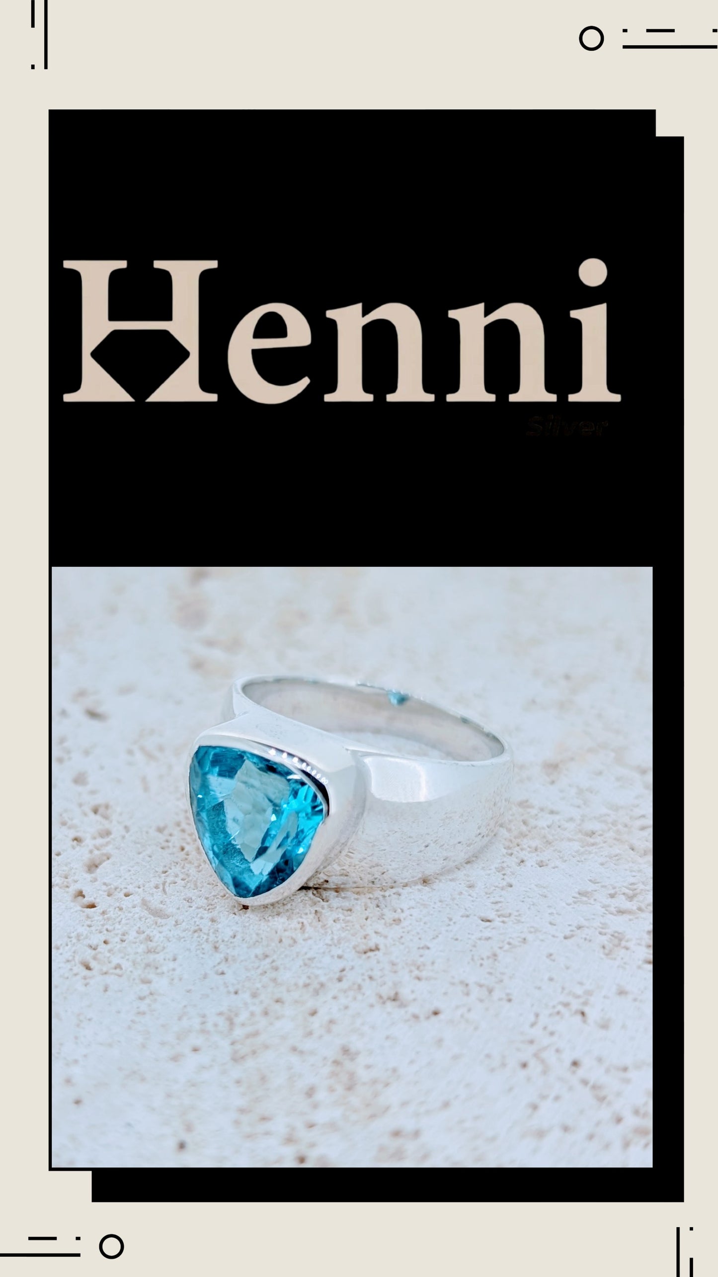 Striking wide-band sterling silver ring, featuring a brilliant Swiss Blue Topaz gemstone